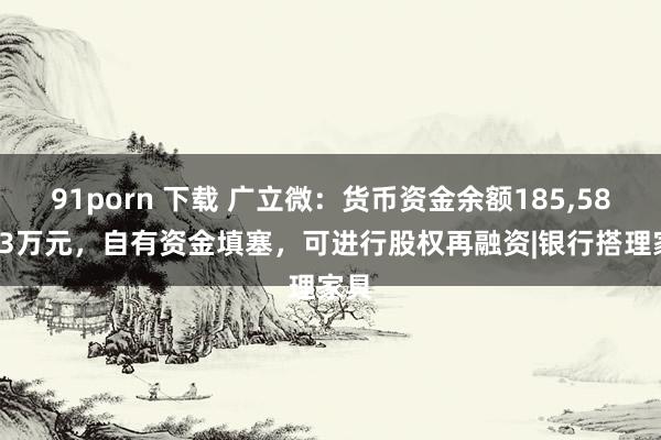 91porn 下载 广立微：货币资金余额185，585.63万元，自有资金填塞，可进行股权再融资|银行搭理家具