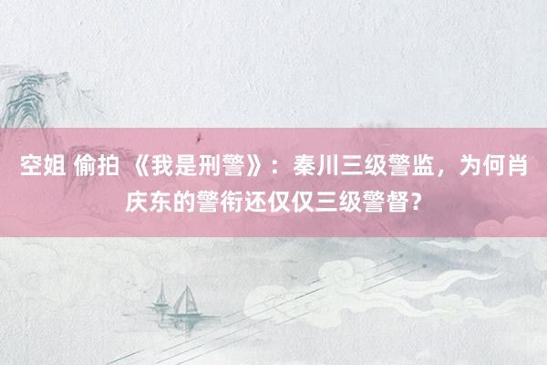 空姐 偷拍 《我是刑警》：秦川三级警监，为何肖庆东的警衔还仅仅三级警督？