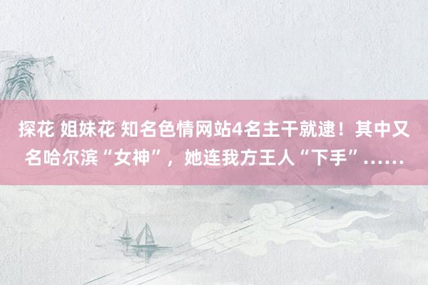 探花 姐妹花 知名色情网站4名主干就逮！其中又名哈尔滨“女神”，她连我方王人“下手”……