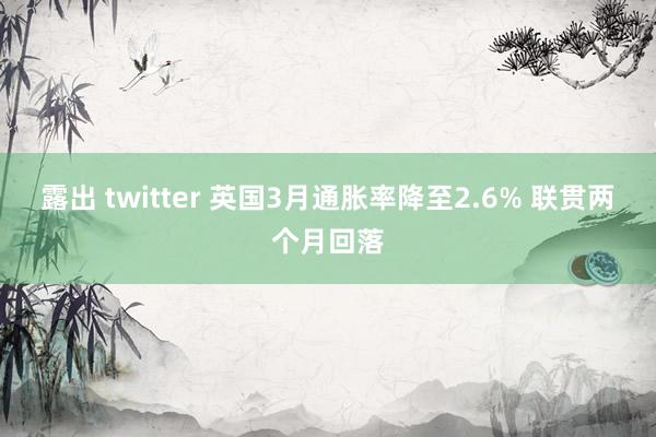 露出 twitter 英国3月通胀率降至2.6% 联贯两个月回落