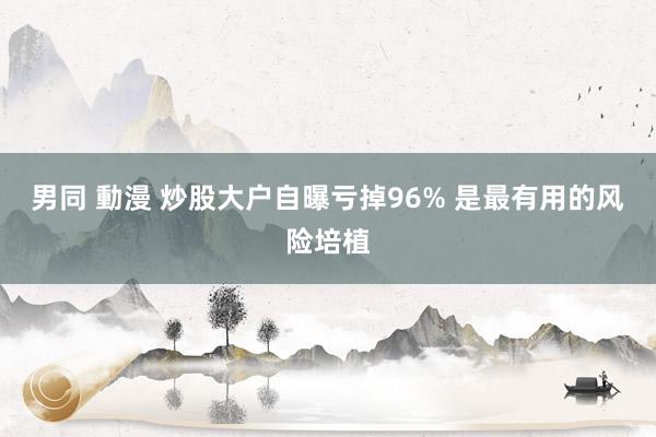 男同 動漫 炒股大户自曝亏掉96% 是最有用的风险培植