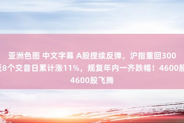 亚洲色图 中文字幕 A股捏续反弹，沪指重回3000点近8个交昔日累计涨11%，规复年内一齐跌幅！4600股飞腾
